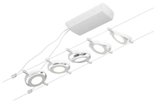 P 94416 LED lankový systém RoaMac základní sada 5x4,5W 3000K 230/12V bílá/chrom - PAULMANN