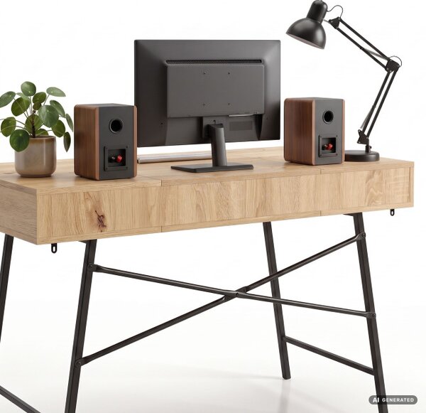 Kancelářský stůl ARDEN dub artisan / černé nohy