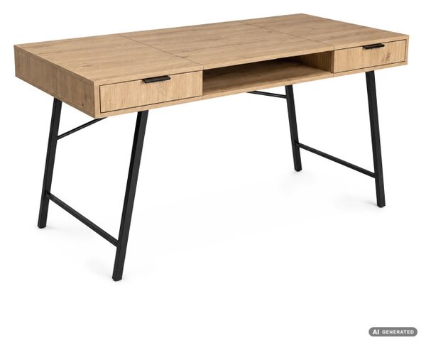 Kancelářský stůl ARDEN dub artisan / černé nohy