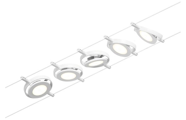 P 94416 LED lankový systém RoaMac základní sada 5x4,5W 3000K 230/12V bílá/chrom - PAULMANN