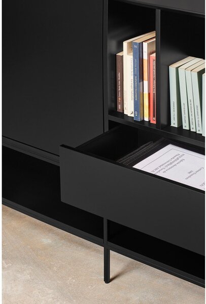 Černá komoda 220x98x45 cm Platt – Teulat