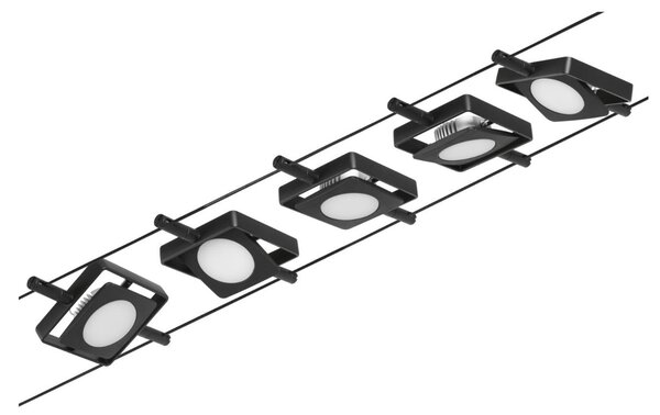 P 94424 LED lankový systém MacLED základní sada 5x4,5W 3000K 230/12V černá mat/chrom - PAULMANN