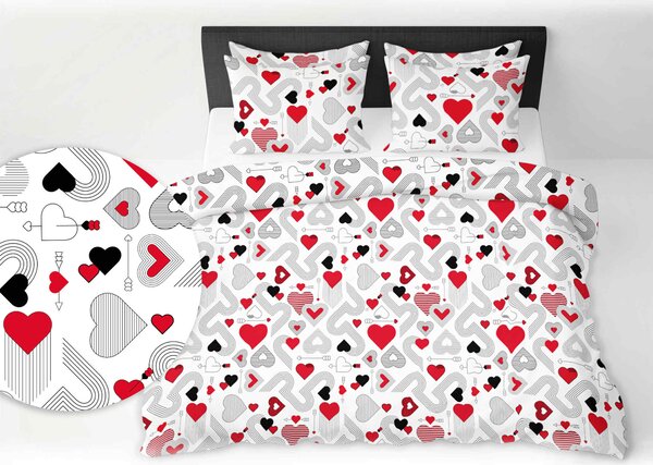 Povlečení flanelové Love dream 200x140cm+90x70cm TiaHome