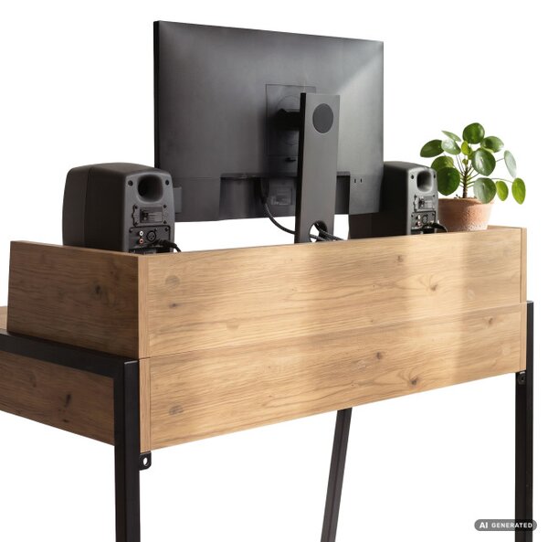 Kancelářský stůl FLUX dub artisan / černé nohy