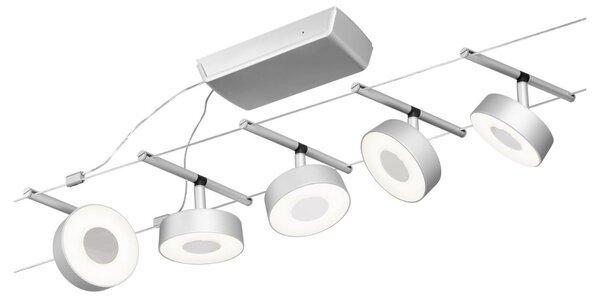 P 94475 LED lankový systém Circle základní sada 5x5W 3000K 230/12V matný chrom/chrom - PAULMANN
