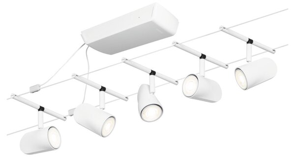 P 94467 Lankový systém Cup základní sada GU5,3 max. 5x10W 230/12V bílá mat/chrom - PAULMANN