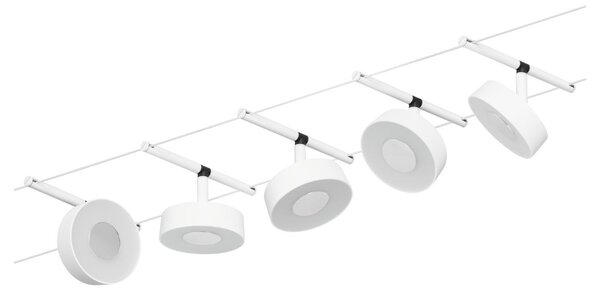 P 94477 LED lankový systém Circle základní sada 5x5W 3000K 230/12V bílá mat/chrom - PAULMANN