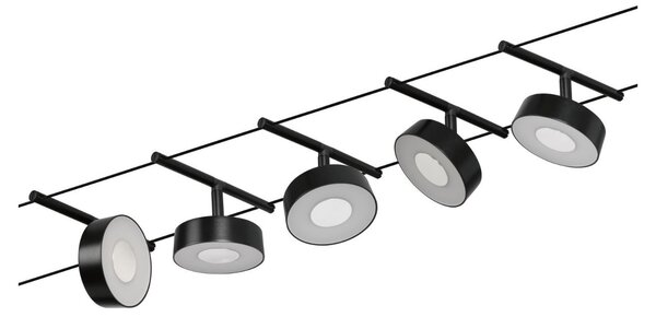 P 94479 LED lankový systém Circle základní sada 5x5W 3000K 230/12V černá mat/chrom - PAULMANN