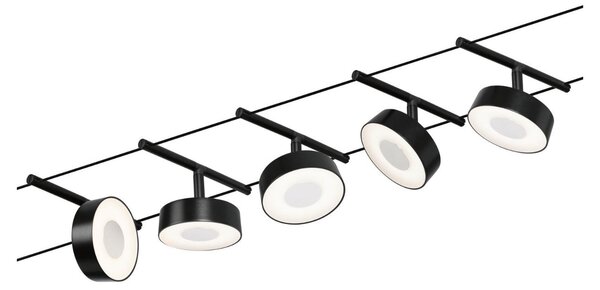 P 94479 LED lankový systém Circle základní sada 5x5W 3000K 230/12V černá mat/chrom - PAULMANN