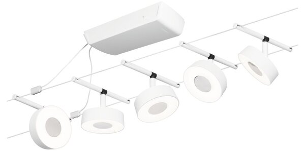 P 94477 LED lankový systém Circle základní sada 5x5W 3000K 230/12V bílá mat/chrom - PAULMANN