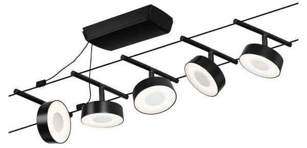 P 94479 LED lankový systém Circle základní sada 5x5W 3000K 230/12V černá mat/chrom - PAULMANN