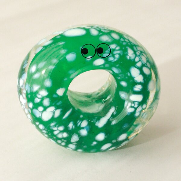 Skleněná figurka Crystal Blob Green Donut