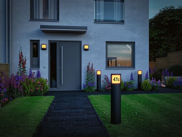 P 94514 LED stojací svítidlo Padea soumrakový senzor a pohybové čidlo pohybové čidlo teplá bílá IP44 847mm 3000K 8,5W 230V antracit umělá hmota - PAULMANN