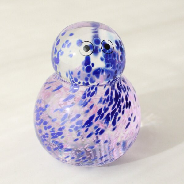 Skleněná figurka Crystal Blob Blue Dots