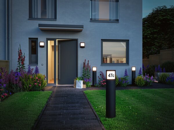 P 94514 LED stojací svítidlo Padea soumrakový senzor a pohybové čidlo pohybové čidlo teplá bílá IP44 847mm 3000K 8,5W 230V antracit umělá hmota - PAULMANN
