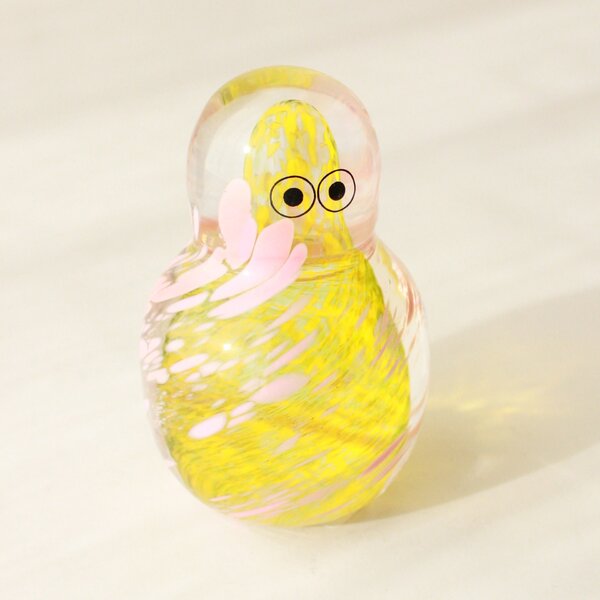 Skleněná figurka Crystal Blob Yellow Big Eyes