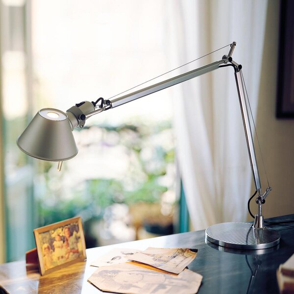 Stolní lampa Artemide, Tolomeo, stmívatelné, Metalická, Pracovna, Kov, Design