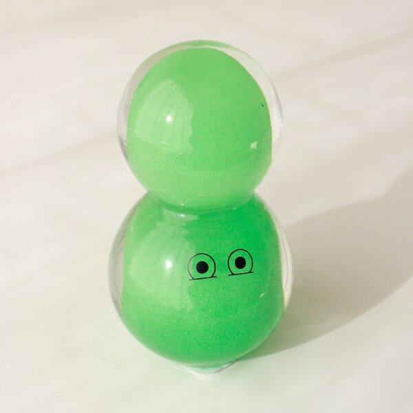 Skleněná figurka Crystal Blob Green Alien