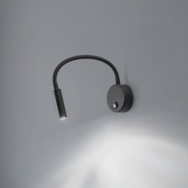 TK Lighting Nástěnné světlo Lagos, 45 cm, černé, lampa na čtení, nastavitelné, G9, Černá, Ložnice, kov, Moderní, Nástěnné bodové svítidlo