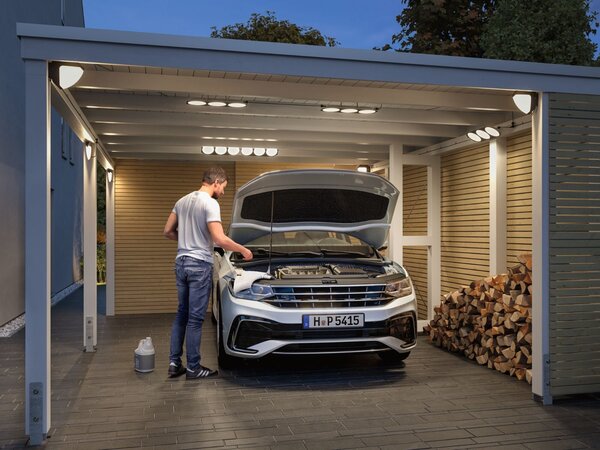 P 94519 Park + Light LED venkovní nástěnné svítidlo Ikosea IP44 50x203mm 3000K 5,6W 12V antracit umělá hmota - PAULMANN