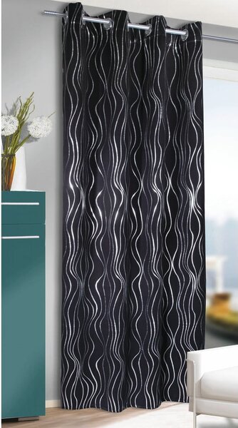 Černý závěs 135x245 cm Waves – Sehlbach