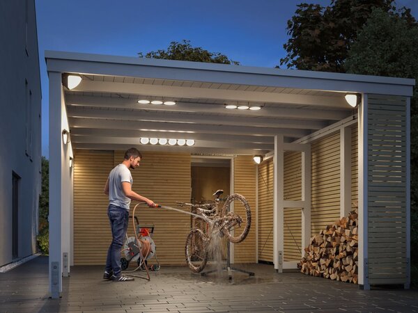 P 94519 Park + Light LED venkovní nástěnné svítidlo Ikosea IP44 50x203mm 3000K 5,6W 12V antracit umělá hmota - PAULMANN