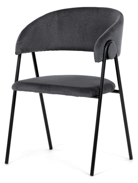 Jídelní židle sametová, šedá DCL-X7130 GREY2
