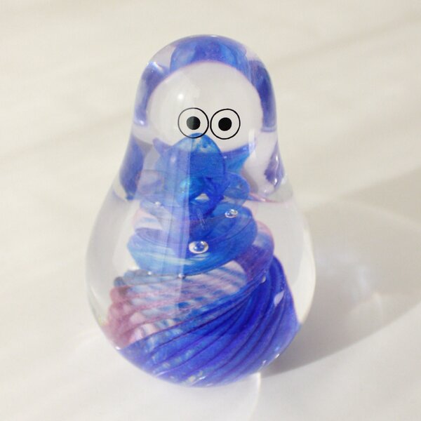Skleněná figurka Crystal Blob Blue Veil