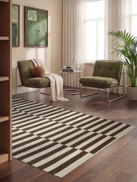Oboustranný koberec Hanse Home Vika hnědý/přírodní/bílý