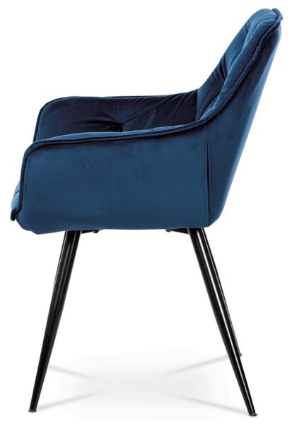 Jídelní židle sametová, modrá DCH-421 BLUE4