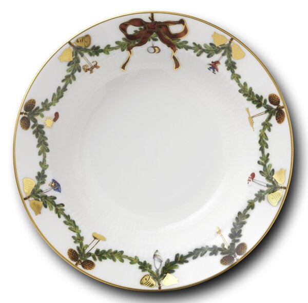 Porcelánový hluboký talíř Star Fluted Christmas 17 cm