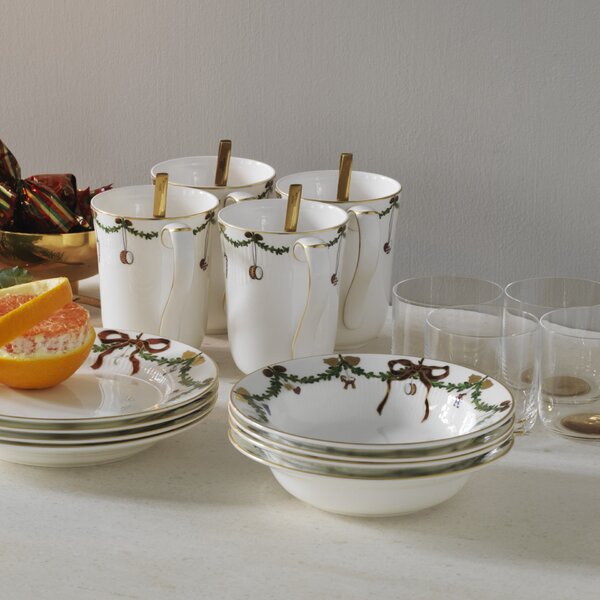 Porcelánový hluboký talíř Star Fluted Christmas 17 cm
