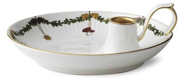 Porcelánový svícen Star Fluted Christmas 17,5 cm