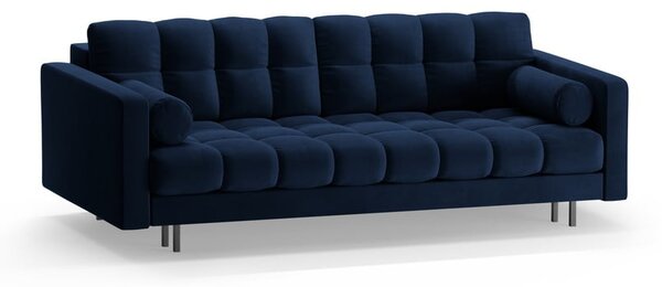 Tmavě modrá sametová rozkládací/s úložným prostorem pohovka 222 cm Bali – Cosmopolitan Design