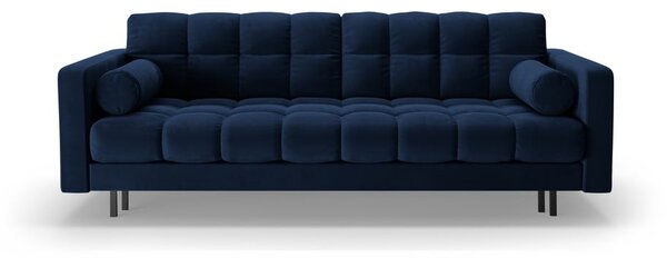 Tmavě modrá sametová rozkládací/s úložným prostorem pohovka 222 cm Bali – Cosmopolitan Design