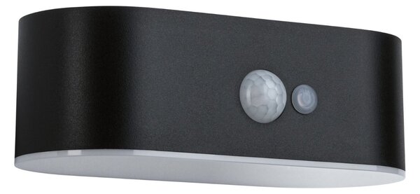 P 94571 Solární LED venkovní nástěnné svítidlo Adya pohybové čidlo IP44 3000K černá - PAULMANN