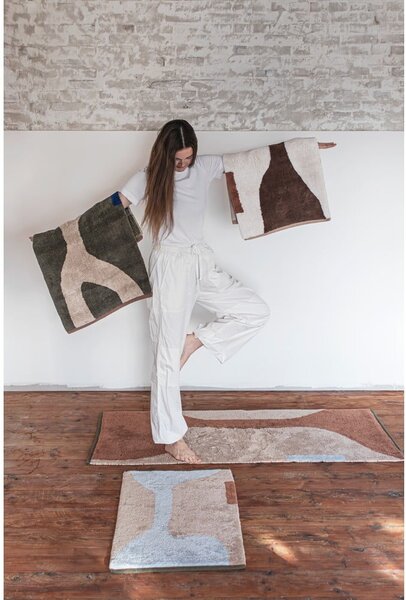 Tmavě zelený pratelný bavlněný koberec 50x80 cm Figura – Mette Ditmer Denmark