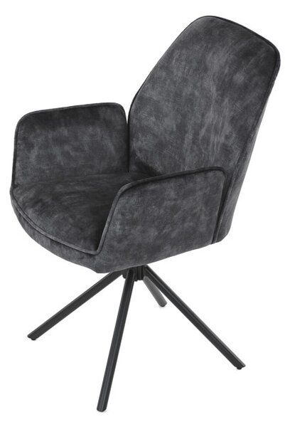 Jídelní židle sametová, černá HC-511 BK4