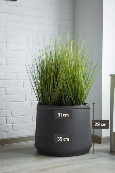 Květináč TROPICO, sklolaminát, výška 29 cm, antracit
