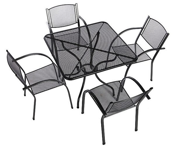 Zahradní kovová sestava MILANO II. 1+4 Stůl 90x90 cm (CT0312)