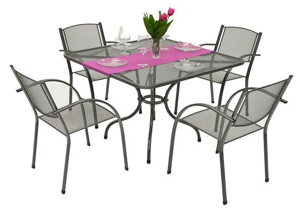 Zahradní kovová sestava MILANO II. 1+4 Stůl 90x90 cm (CT0312)