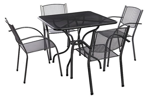 Zahradní kovová sestava MILANO II. 1+4 Stůl 90x90 cm (CT0312)