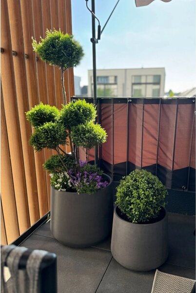 Květináč TROPICO, sklolaminát, výška 29 cm, antracit
