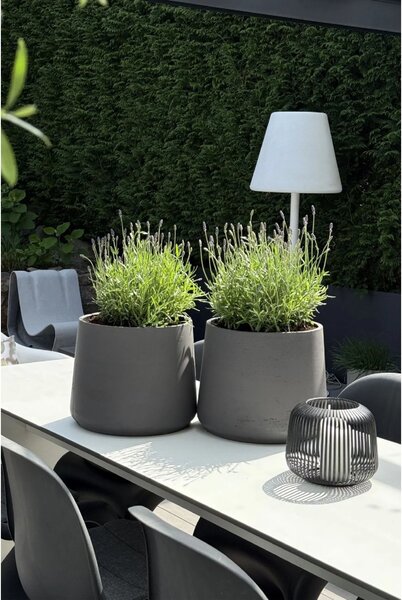Květináč TROPICO, sklolaminát, výška 29 cm, antracit