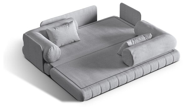 Světle šedá rozkládací pohovka z textilie bouclé 206 cm Kemi – Cosmopolitan Design