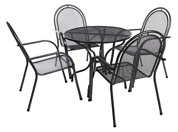 Zahradní kovová sestava CORINA I. 1+4 Stůl ø 90 cm (CT0313)