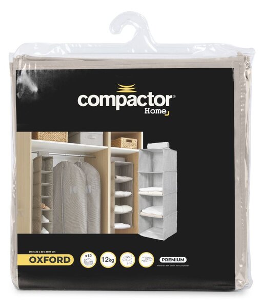 Závěsný organizér na oblečení Compactor OXFORD 30 x 30 x 94 cm – 4 police