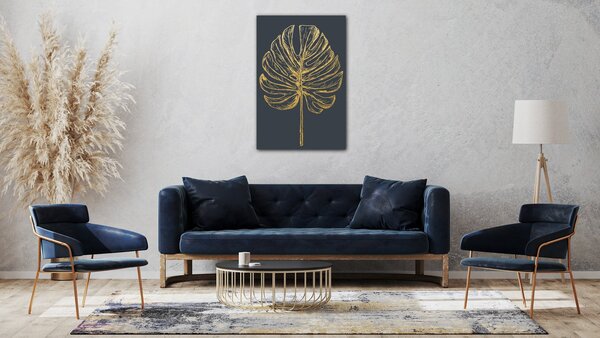 Impresi Obraz Zlatý kreslený list - 40 x 60 cm
