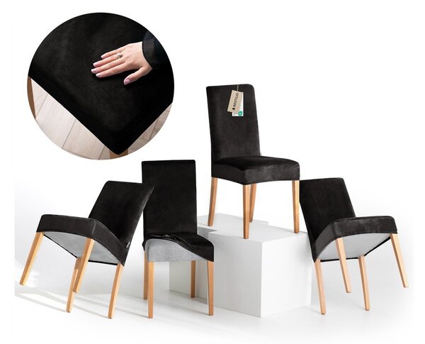 Černé napínací potahy v sadě 4 ks na židli 48 cm Sento – Restilo
