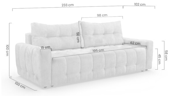 Rozkládací pohovka Calvero - hnědý pletený materiál Kiara 856